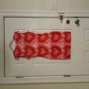 Pink dress with hearts size L